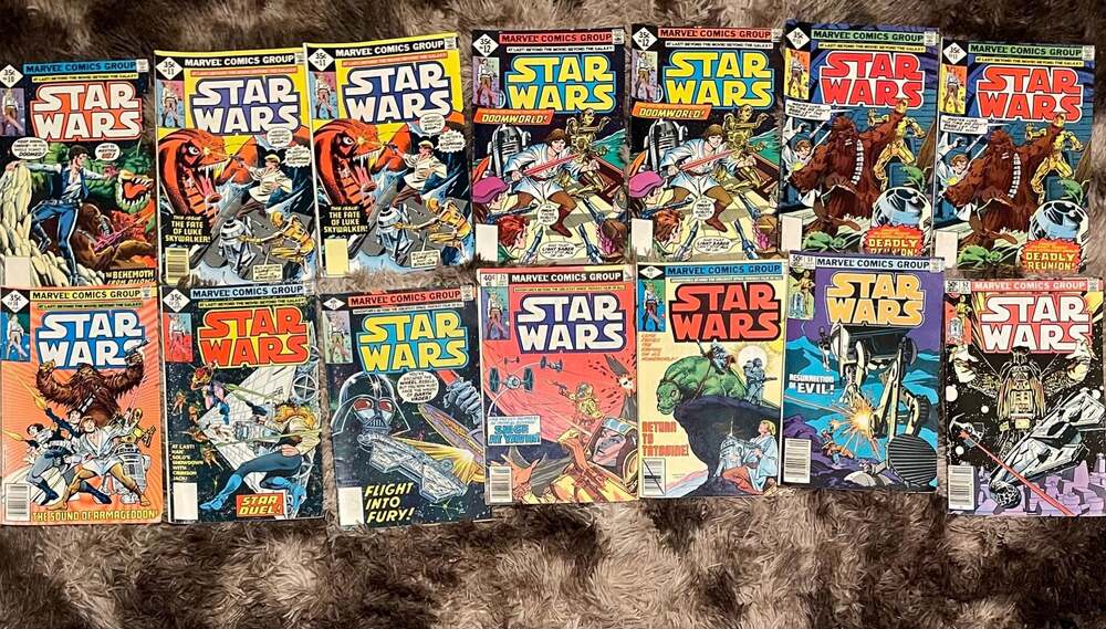 Vintage Star Wars Comics Issues 10, 11x2,12x2, 13x2,14, 15, 23, 25, 31, 51, 52
